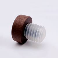 Bouchon en bois et silicone fileté de taille personnalisée, facile à ouvrir, pour bouteille de liqueur, d'huile d'olive, bouchon à vis, joint d'étanchéité