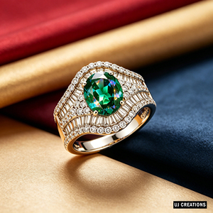 Bague personnalisée en or massif 10K/14K/18K avec saphir ovale de laboratoire, sertie de diamants en griffes, halo de diamants, certifiée IGI, taille brillant 10x8mm, VVS-VS - Product Image 5