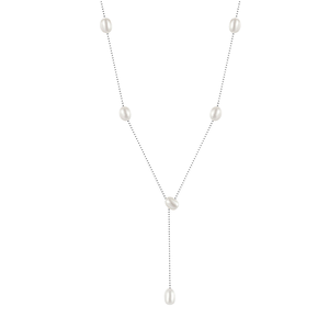 Collier en argent sterling 925 avec perles d'eau douce naturelles en forme de Y, bijoux fins pour femmes - Product Image 4