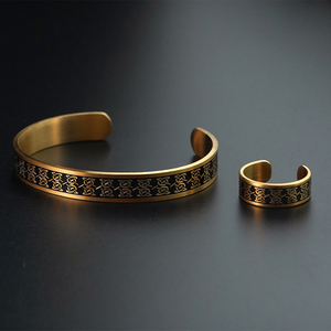 Fashion Charm New Style Custom Stainless Steel Enamel Bracelets PVD 18K Charm Ring <b>Gold</b> <b>Bangles</b> Jewelry <b>Set</b> - Product Image 6