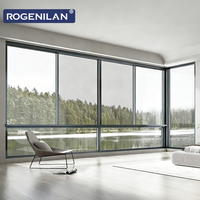 Ventanas Corredizas de Aluminio de Alta Resistencia y Ahorro de Energía ROGENILAN, Ventana Corrediza de Doble Vidrio Resistente al Viento para Villa