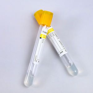 Provetta per Prelievo di Sangue Sottovuoto in PET con Gel e Attivatore del Coagulo, Coperchio Giallo, Certificata CE, Prezzo di Fabbrica - Product Image 1