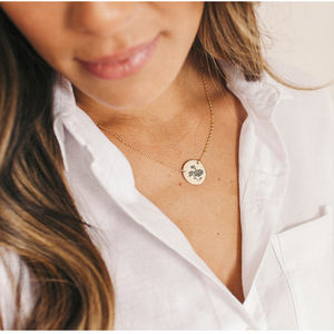 Pendentif disque <span class=keywords><strong>en</strong></span> acier inoxydable, 15MM, feuille gravée, Cactus, pin, tournesol, naissance, fleurs, pièce de monnaie, <span class=keywords><strong>collier</strong></span> - Product Image 3