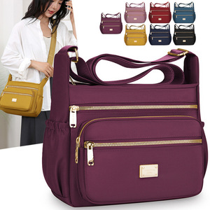 Women's Crossbody Bag Large Capacity Multiple Compartments Zipper Closure Everyday Use Shoulder Bag Horizontal Square Design - Product Image 1