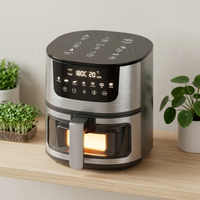 Friteuse à air électrique professionnelle 7L avec panneau en acier inoxydable, technologie de chauffage rapide à 360 degrés, pour la cuisson domestique et hôtelière