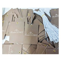 Étiquettes suspendues en papier kraft effet métallique couleur cuivre de luxe pour vêtements, étiquettes tissées en carton, matériel d'habillement