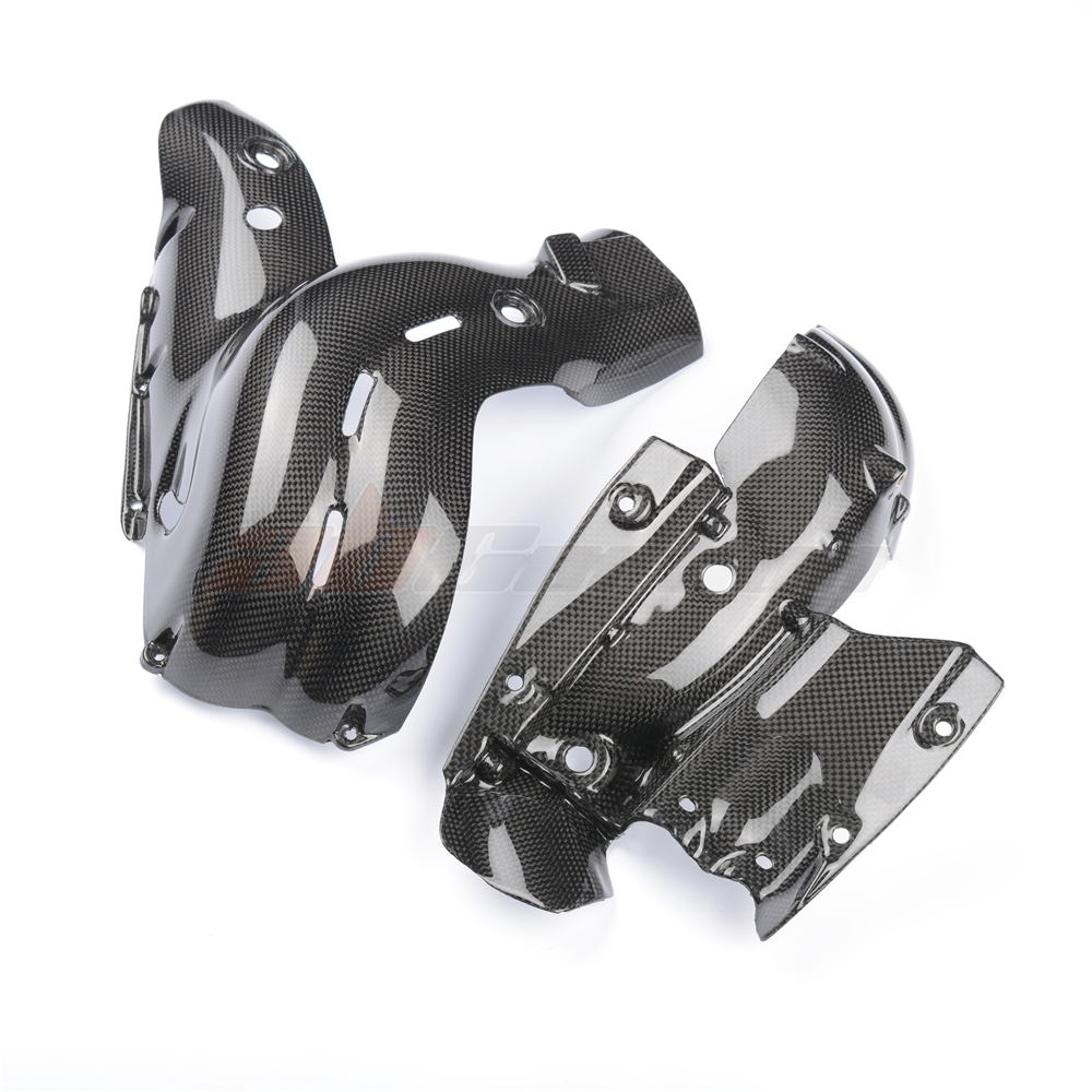 Крышка выхлопной трубы мотоцикла, тепловая защита, обтекатель, защита хомута для Ducati V4 V4S Streetfight V4, полностью из углеродного волокна 100%