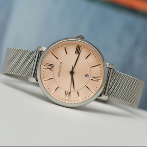 Klassische FS Damen-Armbanduhr mit Edelstahl-Mesh-Armband, Roségold, Sportlich-Business-Stil, Modische Quarz-Uhr mit Zeiger, 5 BAR Wasserdicht - Product Image 5