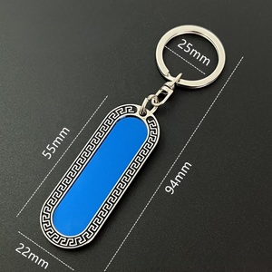Portachiavi in Metallo con Logo Personalizzato, Motivo a Chiave Greca, Smaltato, Lungo e Ovale, in Lega di Zinco Vintage, Portachiavi per Auto, Regalo Promozionale - Product Image 2