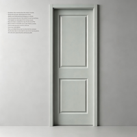 30 pouces. X 80 In. Porte intérieure moderne en bois composite à âme creuse, apprêtée blanche, à deux panneaux, pour la décoration d'appartements