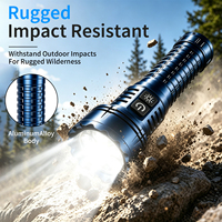 Lampe torche LED 4+1 zoomable en aluminium, rechargeable par USB, étanche, pour camping et extérieur, avec modes spot, flood et stroboscope