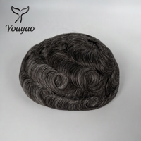 Prothèse capillaire complète pour hommes, design droit, double nœud, 100 % cheveux humains indiens Remy, système de remplacement capillaire, style libre, 3 tailles
