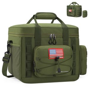 Sac à dos isotherme tactique noir 24L en polyester imperméable avec logo personnalisé pour le sport, les repas et les voyages - Product Image 1