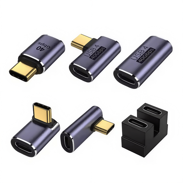 USB C Female to Usb c Male 90 Degree up Bend Right Angle Adapter Extender Support 40Gbps Data Transfer 8K 60Hz Video