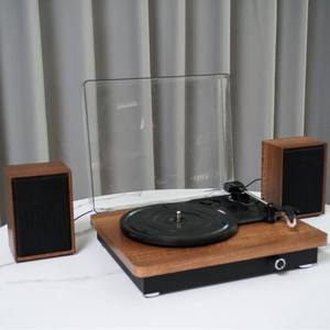 Tourne-disque <span class=keywords><strong>vinyle</strong></span> rétro vintage 3 vitesses avec enregistreur, haut-parleurs Bluetooth 5W*2, en bois, moule privé, marque OEM - Product Image 5