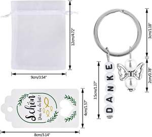 Lihuida - Juego de 30 Llaveros Personalizables con Colgante de Ángel Guardián, Bolsas de Organza, Papel Kraft, <span class=keywords><strong>Regalo</strong></span> para <span class=keywords><strong>Bautizo</strong></span> o Boda - Product Image 2