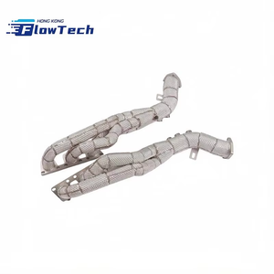 ท่อร่วมไอเสีย FlowTech SS304 แบบตรง พร้อมแผ่นกันความร้อน สำหรับ Audi A6 A7 S4 S5 C7 C7.5 3.0T - Product Image 6