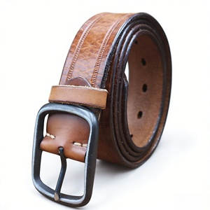Cinturón de Cuero Genuino de Primera Calidad de 1.5 Pulgadas con Hebilla de Aleación, Estilo Retro, para Hombre, Casual, Vaquero, Diseño de Diseñador - Product Image 5