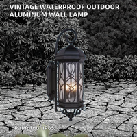 Lanterne murale extérieure en aluminium moulé sous pression, style vintage, lumière LED de jardin, IP65 étanche, lampes murales élégantes, angle de faisceau de 360°