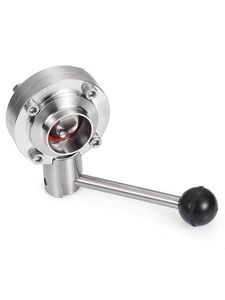 304/316L thực phẩm thép không gỉ hiệu suất cao Hướng dẫn sử dụng hàn cuối Van bướm, vệ sinh và chất lượng cao Van bướm - Product Image 6