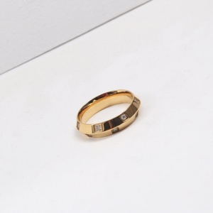 Unique Design UFO Shape <b>Crystal</b> Stainless Steel Statement <b>Ring</b> Gold Plated Zircon <b>Rings</b> for Women - Product Image 1