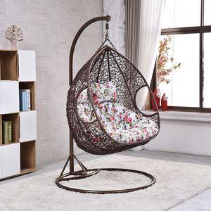 <span class=keywords><strong>Chaise</strong></span> <span class=keywords><strong>suspendue</strong></span> œuf en rotin moderne pour l'extérieur et l'intérieur, simple ou double place, <span class=keywords><strong>avec</strong></span> repose-pieds – Nouvelle collection tendance - Product Image 2