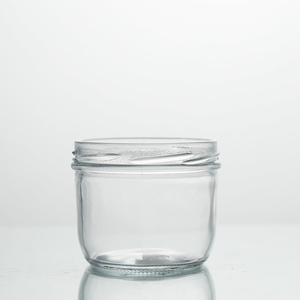 Small 8oz Economy Round Glass <strong>Mason</strong> Wide Mouth <strong>Jars</strong> with Lug Lids - Product Image 3