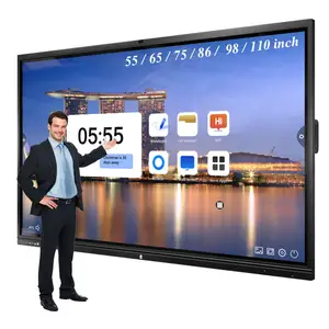 Layar LCD pintar, papan konferensi elektronik digital interaktif multi sentuh 65/75/86/100/110 inci