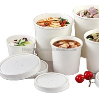 Boîtes d'emballage carrées pour yaourt, gobelets en papier écologiques à paroi simple pour sundae glacé, gelato à emporter avec couvercle pour glace à emporter