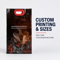 Sac en PP tissé laminé BOPP pour charbon de bois, 8kg, 10kg, 20kg, avec poignée, emballage pour barbecue, résistant à l'humidité, imprimé sur mesure
