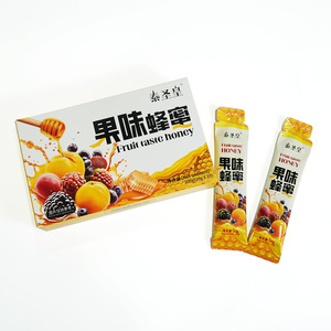 Bâtonnets de miel aux fruits mélangés assortis, sachets de miel portables saveur fruitée, bâtonnets de miel OEM marque privée - Product Image 1