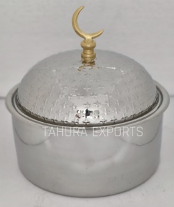 Stainless Steel Hotpot Shiny Polished Wedding Decorative <b>Tabletop</b> Casserole Round Shape Hammered Metal Food Warmer - Product Image 2