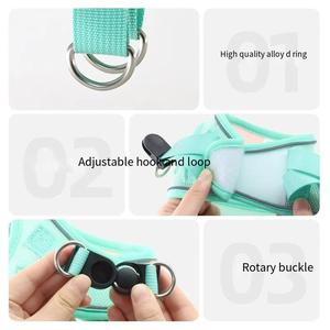 安全調整可能な猫犬用ハーネスソフト通気性メッシュベストDrool Bibペット反射ハーネスとリーシュセット - Product Image 5