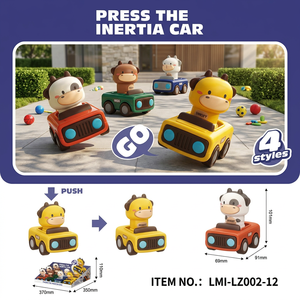 Animal Press <b>Slide</b> Inertial Car Toy Manual Friction Racing Vehicle ABS <b>Plastic</b> Cartoon Baby Toddler Gift Educational Unisex 0-24 - Product Image 4