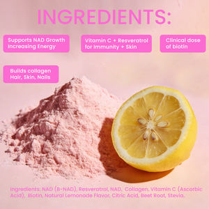 תוספי תזונה לעור OEM NAD רסברטרול לזוהר והבהרה של העור, ויטמין C, ביוטין, אבקה נגד הזדקנות - Product Image 2