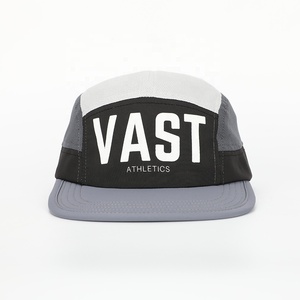 高品質OEMスポーツランニングキャンプハット卸売カスタム軽量キャンプキャップ、全面5パネルポリエステルプリントロゴキャップ - Product Image 2