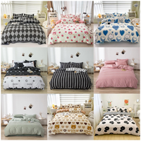 Parure de lit imprimée en polyester doux, ensemble de housse de couette à motifs tendance, draps et taies d'oreiller doux pour la peau, fournitures de linge de lit textile