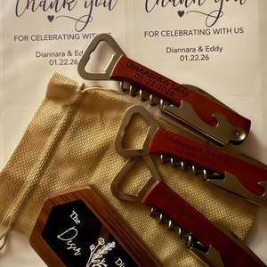 Cadeaux personnalisés pour invités de mariage, ouvre-bouteilles en gros, tire-bouchons personnalisés, cadeaux pour amateurs de <span class=keywords><strong>vin</strong></span>, coffret ouvre-<span class=keywords><strong>bouteille</strong></span> en cuir - Product Image 1