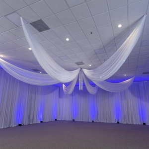 Nuevas cortinas de poliéster para fondos de escenario Cortinas Mehndi bordadas transparentes con técnicas tejidas de ojales - Product Image 6