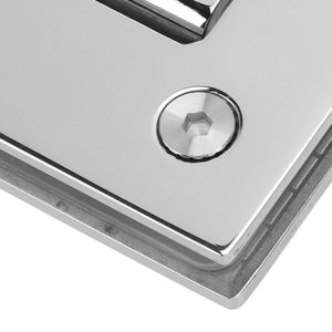 บานพับประตูห้องน้ำแบบโมเดิร์น 90 องศา สแตนเลส ไร้กรอบ ปรับได้ ปิดนุ่มนวล ติดตั้งง่าย สำหรับประตูหนา 5 มม. SSR - Product Image 5