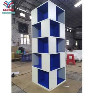 Meubles livre support plancher en bois dur cube en bois bibliothèque étagère en bois présentoirs <span class=keywords><strong>de</strong></span> vente au détail pour <span class=keywords><strong>magasin</strong></span> <span class=keywords><strong>de</strong></span> vêtements - Product Image 3