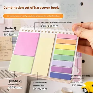 Set de Notas Adhesivas con Índices de Colores Surtidos Compatibles con Archivadores, Patrón Degradado/Surtido (Cuadrícula/Puntos Rayados/Rayas) - Product Image 4