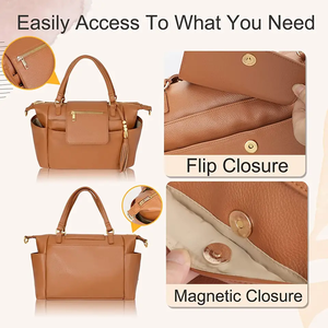Bolso <span class=keywords><strong>de</strong></span> pañales cruzado para mamá, bolso <span class=keywords><strong>de</strong></span> viaje <span class=keywords><strong>de</strong></span> cuero para bebé, bolso <span class=keywords><strong>de</strong></span> hombro para pañales - Product Image 4