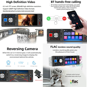 1DIN Auto Radio Car MP5 Player Pantalla táctil de 4 pulgadas con FM Dual USB y Tipo-<span class=keywords><strong>C</strong></span> M-60 con AM Wave Band 1 año de garantía - Product Image 5