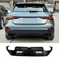 Spoiler Diffuser Bumper Belakang Gloss Black Carbon Fiber Look untuk Audi A3 S3 8Y PA 2025-2027