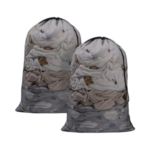Pas cher personnalisé 27*35 pouces Machine à laver sac en <span class=keywords><strong>filet</strong></span> grand sac à <span class=keywords><strong>linge</strong></span> en maille <span class=keywords><strong>de</strong></span> polyester noir avec cordon <span class=keywords><strong>de</strong></span> serrage - Product Image 1