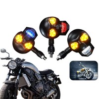 Vente chaude R g 2312 12V universel LED bicolore moto avant clignotant mort crâne lumière 1 an de garantie