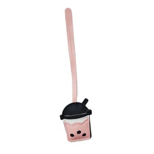 Double-Sided Adorable Bubble Tea PU Leather Pendant Keychain Cute Doll Design Custom Logo Option Promotional Use <strong>Car</strong> <strong>Key</strong> <strong>Ring</strong> - Product Image 6