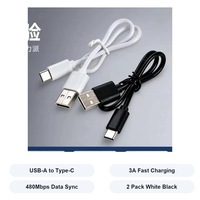 Kabel Pengisian Cepat USB a ke Type-C PVC 2 Buah 3A dengan Garansi 12 Bulan untuk iPhone 15/16