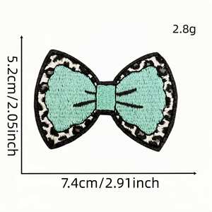Patchs thermocollants en denim turquoise style western cowboy, motifs vache, carreaux et broderie croisée, pour chapeaux et vêtements DIY - Product Image 4